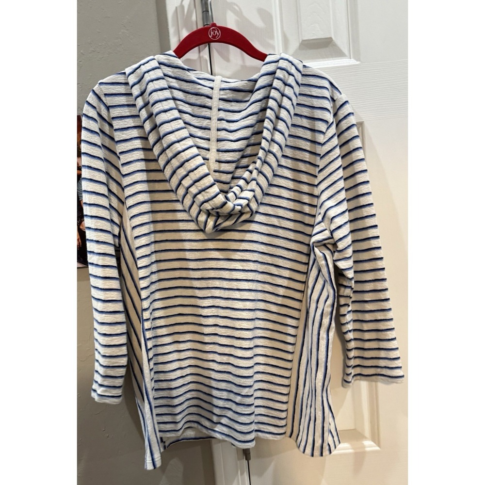 J. Jill Women's Pullover Sweater Size M Petite with Hood Long Sleeve